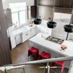 kitchen birds eye view image from the top of the stairs